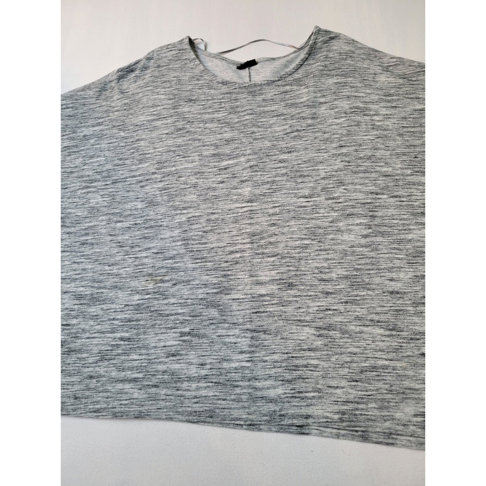 a.n.a A New Approach Woman Grey Space Dye Short Sleeve Boxy Knit Top 2X 1710